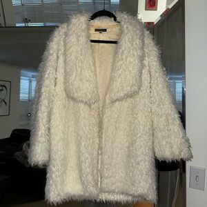Long White Faux Fur Coat